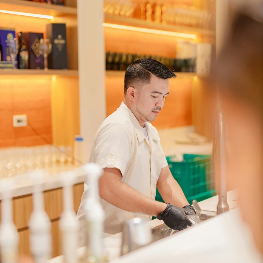 man working in hospitality industry